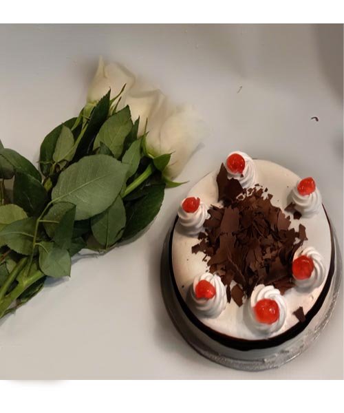 White Creme Cake Flower